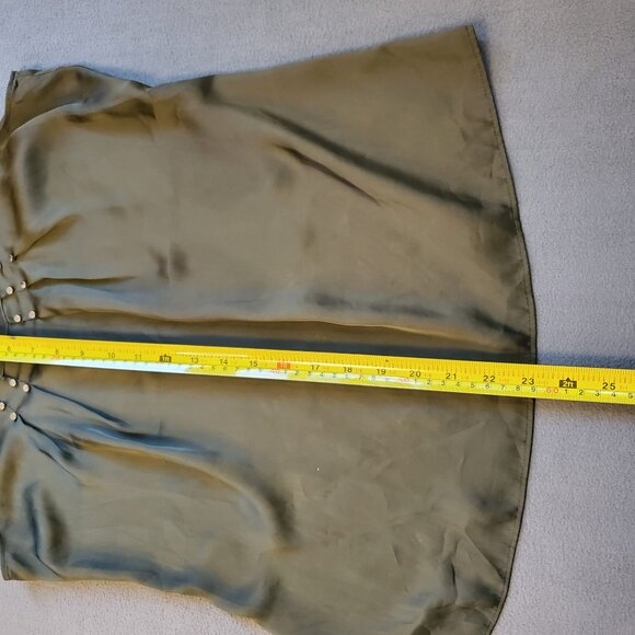 Anne Klein Women Olive Sleeveless Top Size XS Golden Flat Beads Stylish Feminine - Picture 9 of 10